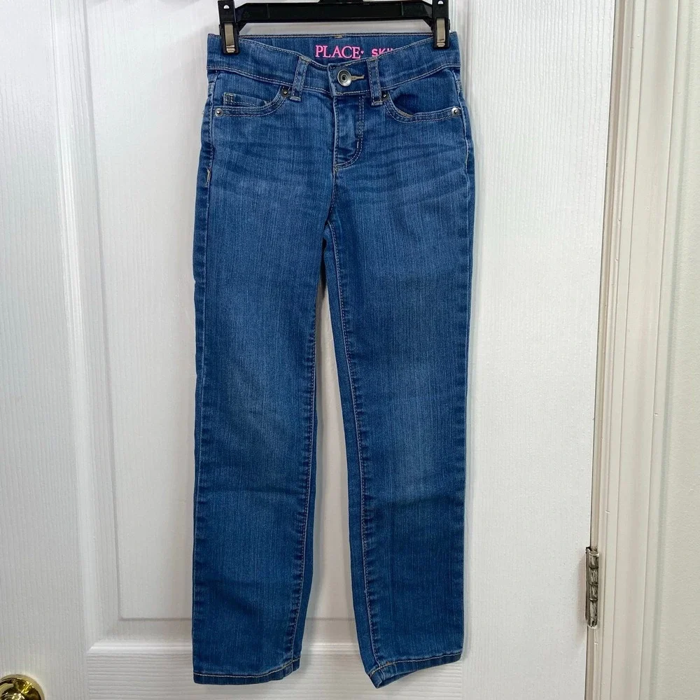 The Children's Place blue medium wash skinny slim stretch cotton jeans pants 6/7